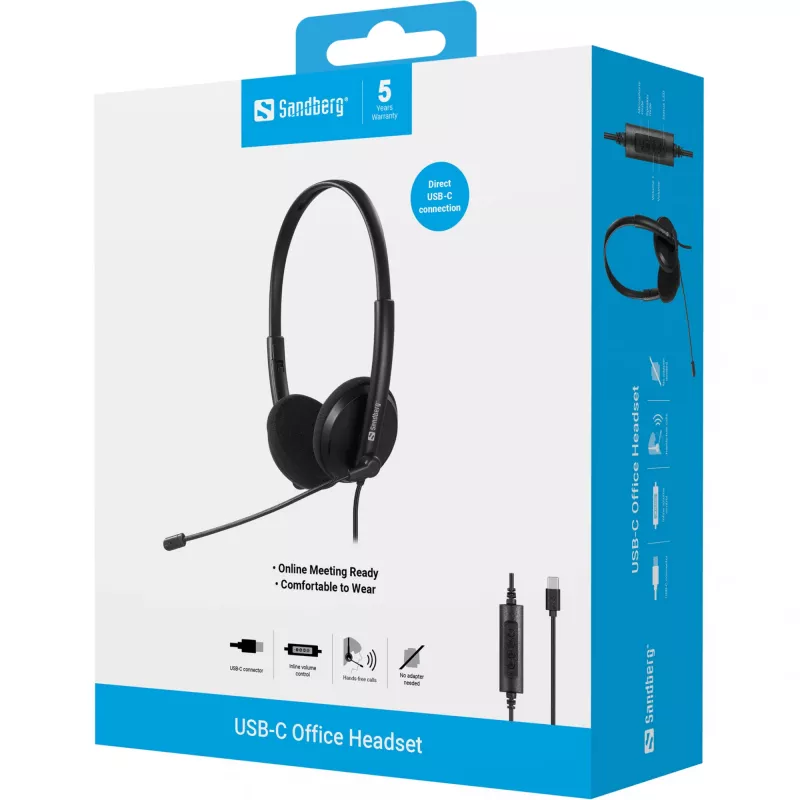 Auricular Sandberg USB-C Office Headset