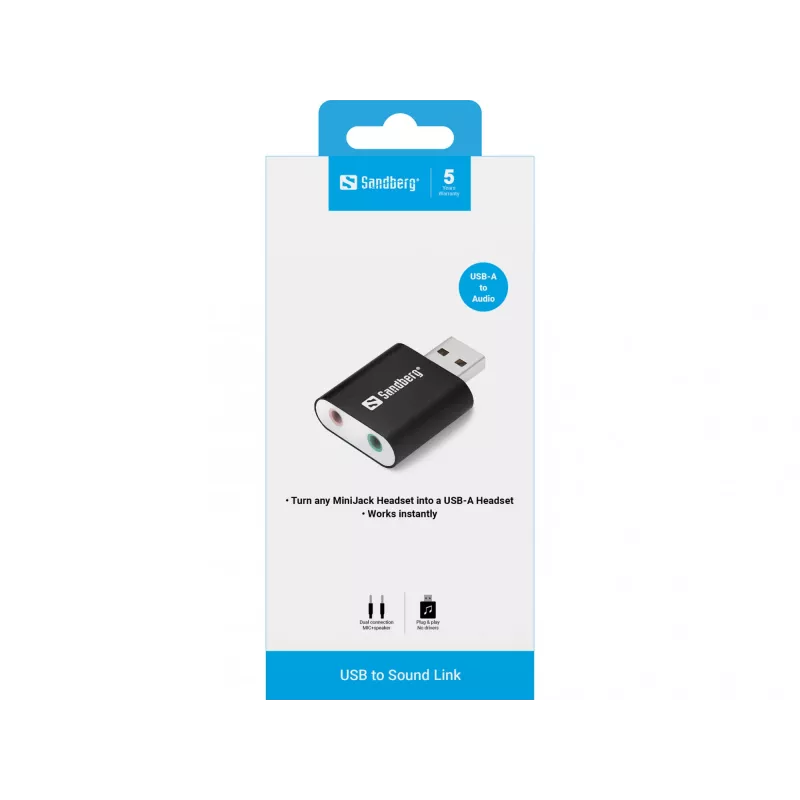 Enlace USB a sonido Sandberg USB to Sound Link