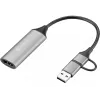 Capturadora HDMI Sandberg a USB-C/A, HDMI tipo A (estándar), USB Type-A + USB Type-C, conector hembra, conector macho, recto, recto