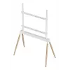 Soporte de suelo para TV Gembird TVS-86F-01-W de 55–86" (2,18 m), VESA hasta 600x400, altura 113–144 cm, máx. 40 kg, blanco/madera
