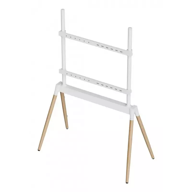 Soporte de suelo para TV Gembird TVS-86F-01-W de 55–86" (2,18 m), VESA hasta 600x400, altura 113–144 cm, máx. 40 kg, blanco/madera