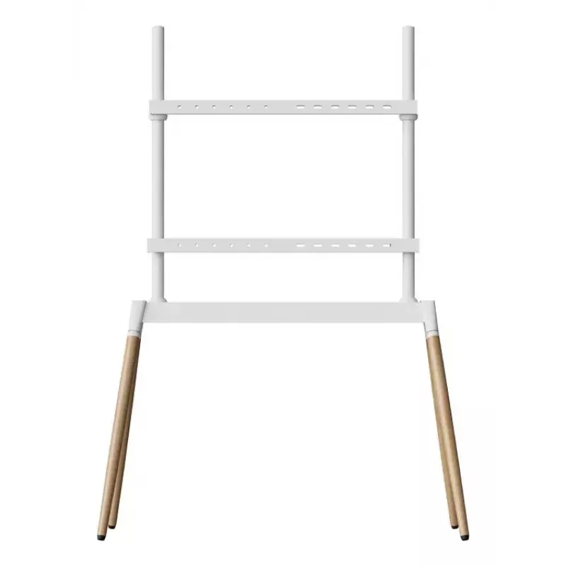 Soporte de suelo para TV Gembird TVS-86F-01-W de 55–86" (2,18 m), VESA hasta 600x400, altura 113–144 cm, máx. 40 kg, blanco/madera