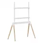 Soporte de suelo para TV Gembird TVS-86F-01-W de 55–86" (2,18 m), VESA hasta 600x400, altura 113–144 cm, máx. 40 kg, blanco/madera