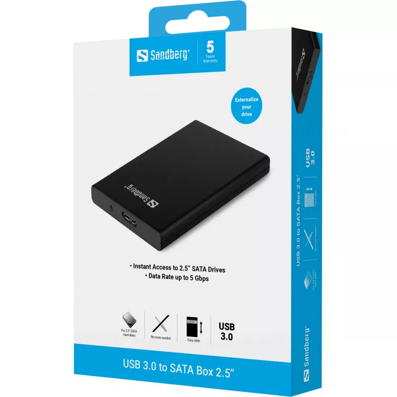 Caja para HDD/SSD Sandberg USB 3.0 to SATA Box 2.5''