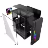 Caja de PC GEMBIRD Fornax 2000 RGB Midi Tower negra — Micro ATX/ITX/ATX, 1 ventilador trasero de 120mm, 2 bahías para unidades de 2,5 inch, 2 USB-A 3.0, cristal templado