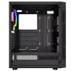 Caja de PC GEMBIRD Fornax 2000 RGB Midi Tower negra — Micro ATX/ITX/ATX, 1 ventilador trasero de 120mm, 2 bahías para unidades de 2,5 inch, 2 USB-A 3.0, cristal templado