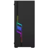 Caja de PC GEMBIRD Fornax 2000 RGB Midi Tower negra — Micro ATX/ITX/ATX, 1 ventilador trasero de 120mm, 2 bahías para unidades de 2,5 inch, 2 USB-A 3.0, cristal templado