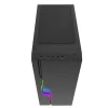 Caja de PC GEMBIRD Fornax 2000 RGB Midi Tower negra — Micro ATX/ITX/ATX, 1 ventilador trasero de 120mm, 2 bahías para unidades de 2,5 inch, 2 USB-A 3.0, cristal templado