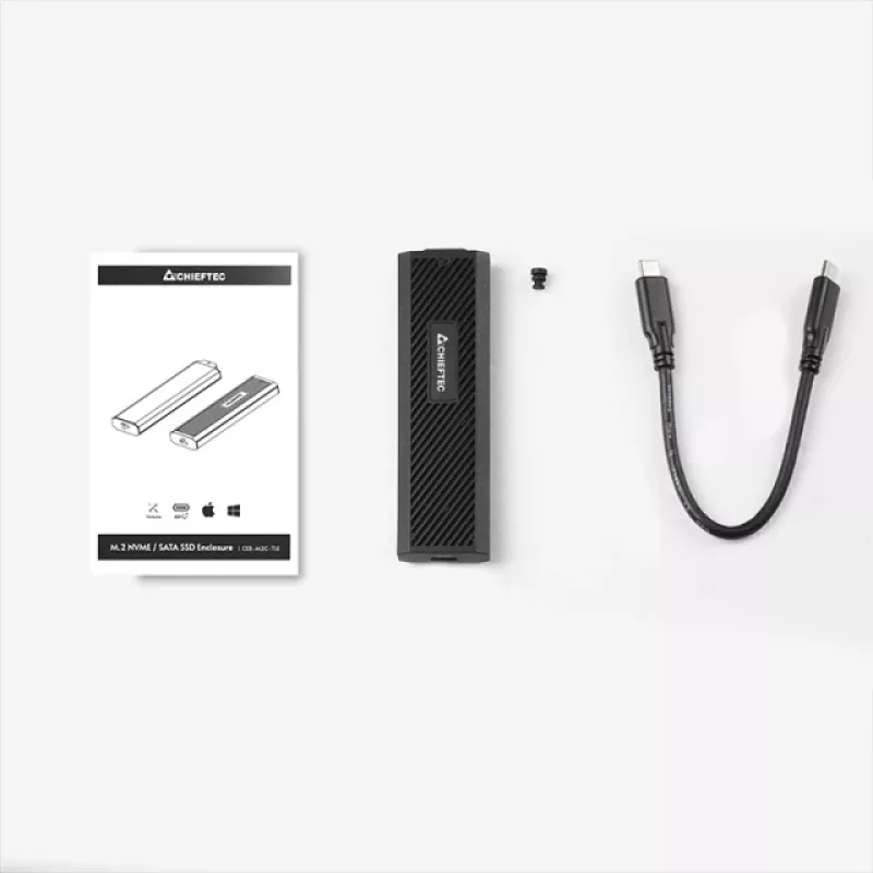 Chieftec CEB-M2C-TLE - caja para almacenamiento - M.2 - tarjeta M.2 NVMe - USB 3.2 (Gen 2)