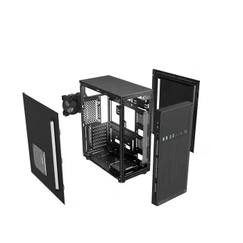 Caja de PC GEMBIRD Fornax 160 Mini Tower – negra, SPCC, compatible con ITX/mATX/ATX, 1 bahía de 3,5