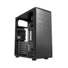 Caja de PC GEMBIRD Fornax 160 Mini Tower – negra, SPCC, compatible con ITX/mATX/ATX, 1 bahía de 3,5 inch + 3 de 2,5 inch, 7 ranuras de expansión, 445×185×390 mm