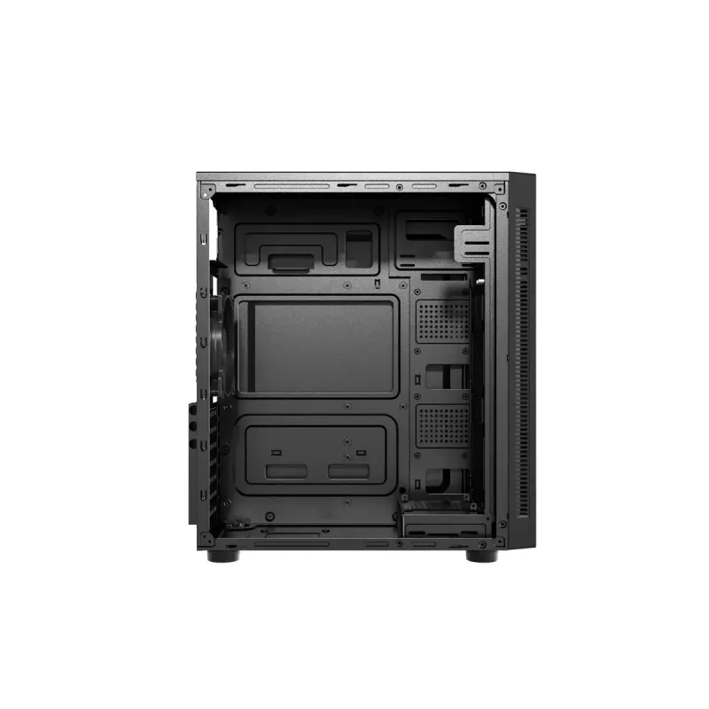 Caja de PC GEMBIRD Fornax 160 Mini Tower – negra, SPCC, compatible con ITX/mATX/ATX, 1 bahía de 3,5 inch + 3 de 2,5 inch, 7 ranuras de expansión, 445×185×390 mm