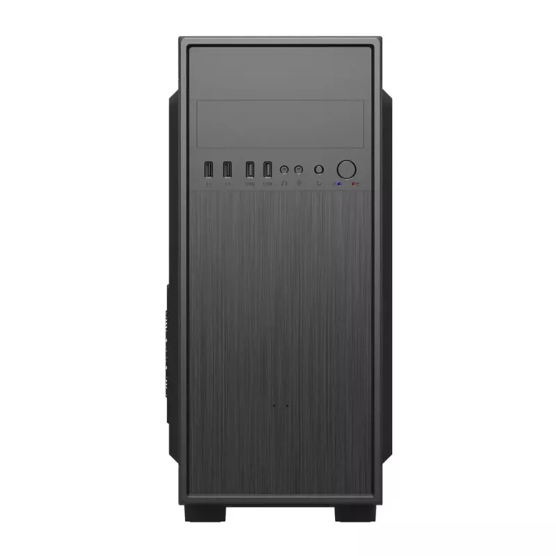 Caja de PC GEMBIRD Fornax 160 Mini Tower – negra, SPCC, compatible con ITX/mATX/ATX, 1 bahía de 3,5 inch + 3 de 2,5 inch, 7 ranuras de expansión, 445×185×390 mm