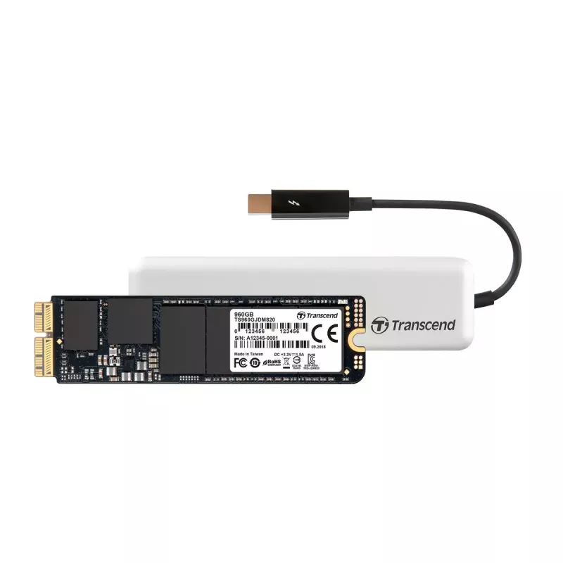 SSD Transcend JetDrive 855 de 960 GB NVMe PCIe para Mac, con carcasa Thunderbolt (TS960GJDM855)