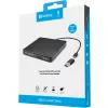 Unidad de DVD Sandberg USB-C/A, negra, bandeja, sobremesa/portátil, DVD Super Multi DL, USB Type-C, CD-R, CD-ROM, CD-RW, DVD+R DL, DVD-R, DVD-R DL, DVD-RAM, DVD-ROM, DVD-RW