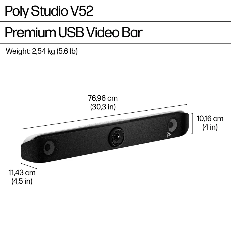 HP Poly Studio V52 barra de vídeo USB