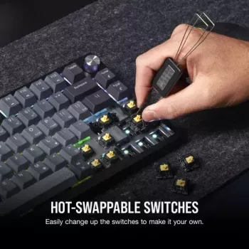 Teclado gaming mecánico Corsair K65 PLUS WIRELESS RGB Wireless USB negro