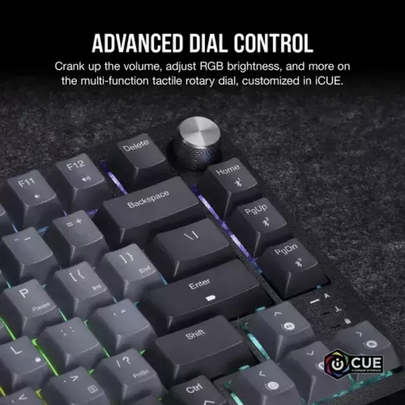 Teclado gaming mecánico Corsair K65 PLUS WIRELESS RGB Wireless USB negro