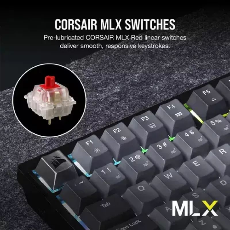 Teclado gaming mecánico Corsair K65 PLUS WIRELESS RGB Wireless USB negro