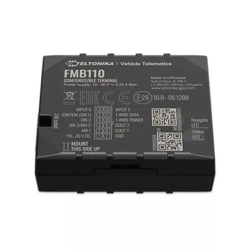 Rastreador GPS Teltonika FMB110 Coche Negro resistente al polvo 0,128 GB