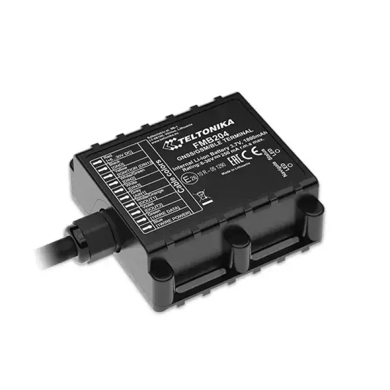 Rastreador GPS Teltonika FMB204 Universal Negro Single SIM 1800 mAh