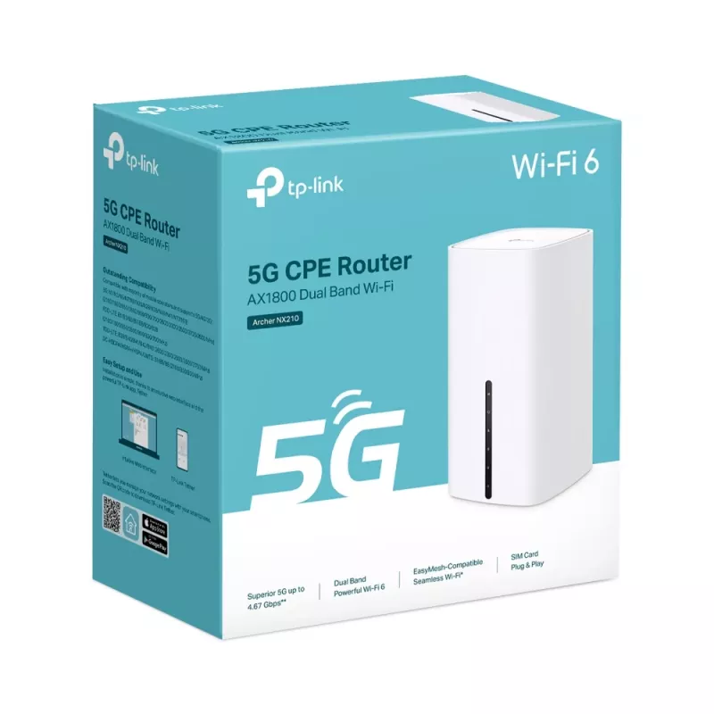 Router WLAN TP-Link Archer NX210 Gigabit Ethernet dual band (2,4 GHz / 5 GHz) 5G blanco