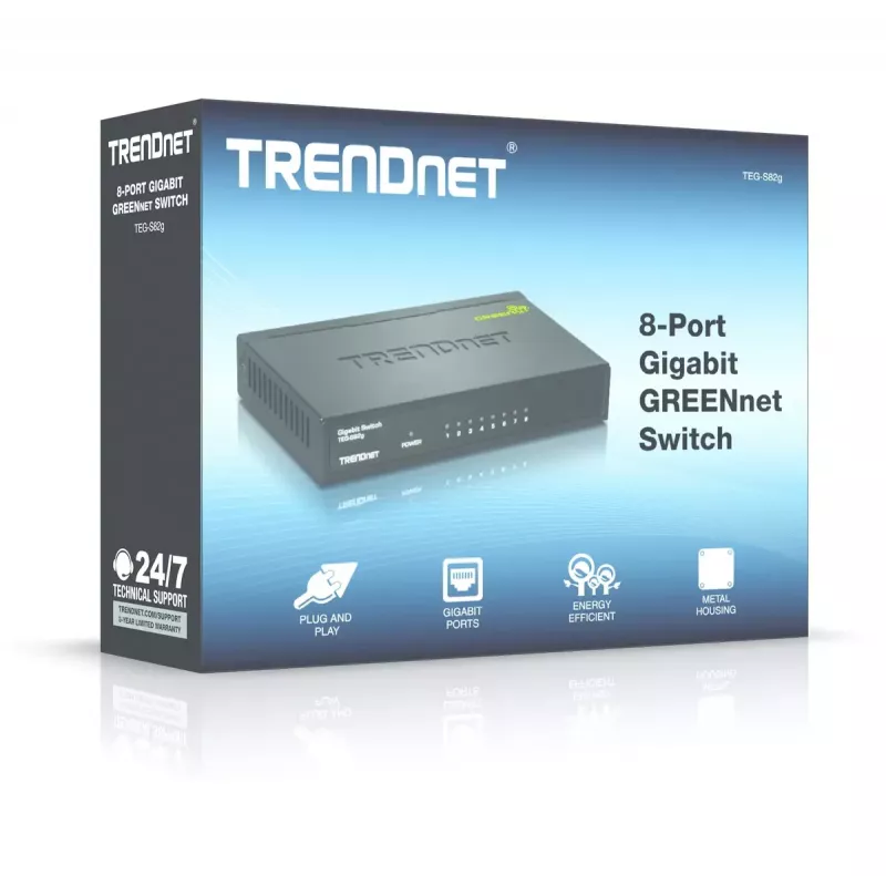 Switch no gestionado Trendnet GREENnet TEG-S82G
