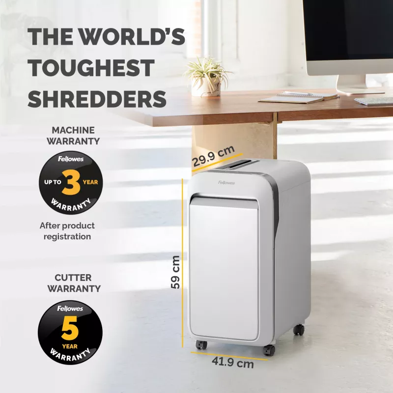 Fellowes serie LX destructora de documentos LX221 20 hojas destructora de microcorte con contenedor extraíble de 30 litros máxima seguridad P5 blanca