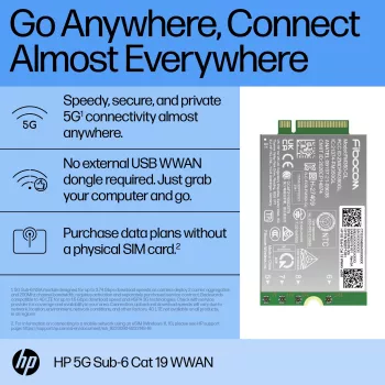 HP 5G Sub-6 Cat 19 WWAN tarjetas/adaptadores de interfaz