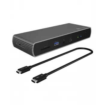 ICY BOX IB-DK8801-TB4 con cable Thunderbolt 4 antracita, negro