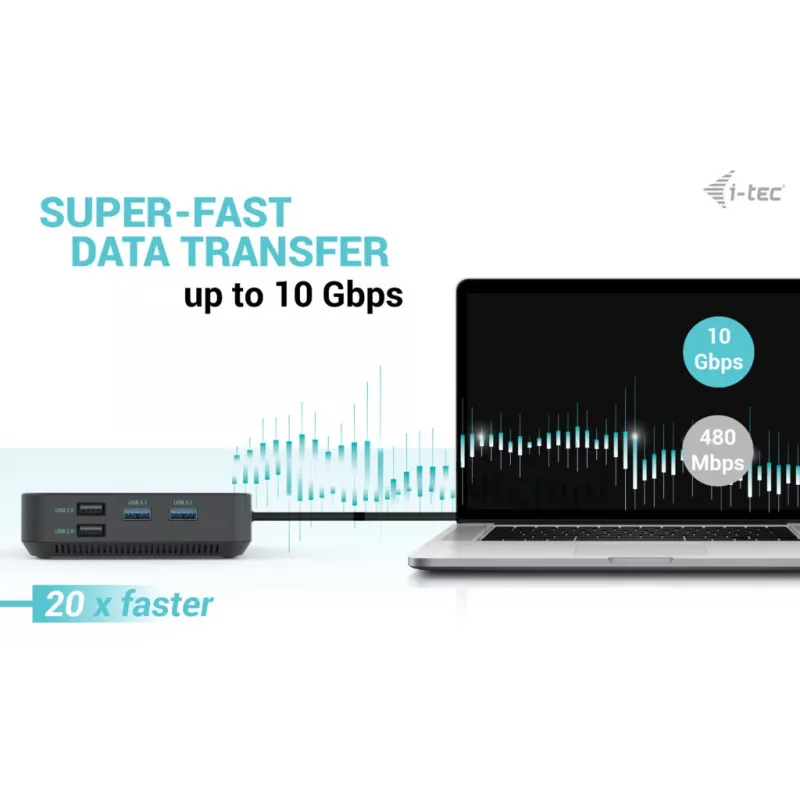 i-tec USB-C HDMI Dual DP docking station con Power Delivery 100 W