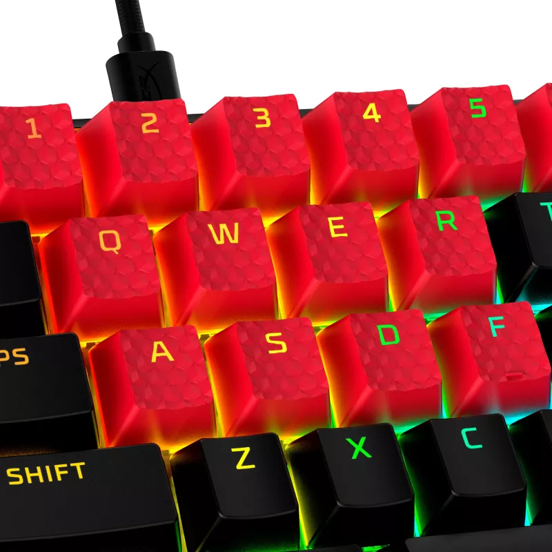 HyperX Rubber Keycaps - set de accesorios gaming - rojo (distribución US)