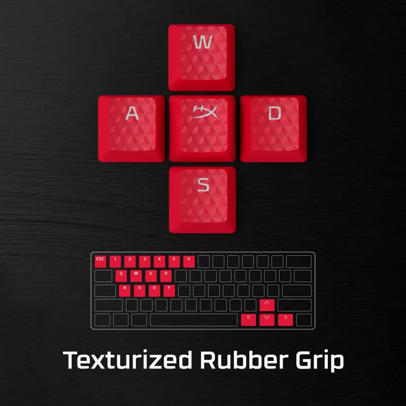 HyperX Rubber Keycaps - set de accesorios gaming - rojo (distribución US)