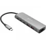 Sandberg 136-65 base de conexión USB-C HDMI + 2x USB-A + 2x USB-C + PD 100 W, USB 3.2, 4K 60 Hz, aluminio, plateada