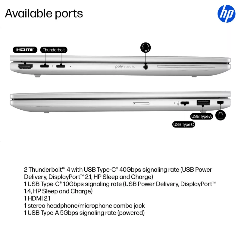 HP EliteBook 8 G1i 13 AI PC AD3B7ET portátil, 33,8 cm (13,3 pulgadas) WUXGA, Intel Core Ultra 7 255U, 32 GB LPDDR5X, 512 GB SSD, Wi-Fi 7 (802.11be), Windows 11 Pro, Glacier Silver