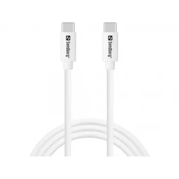 Sandberg USB-C USB-C 65W 1M SAVER, 1 m, USB C, USB C, USB 2.0, blanco