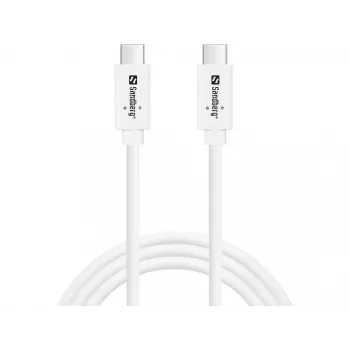 Sandberg USB-CC USB 3.2 Gen2 100W, 1M, 1 m, USB C, USB C, USB 3.2 Gen 2 (3.1 Gen 2), 10 Gbit/s, blanco