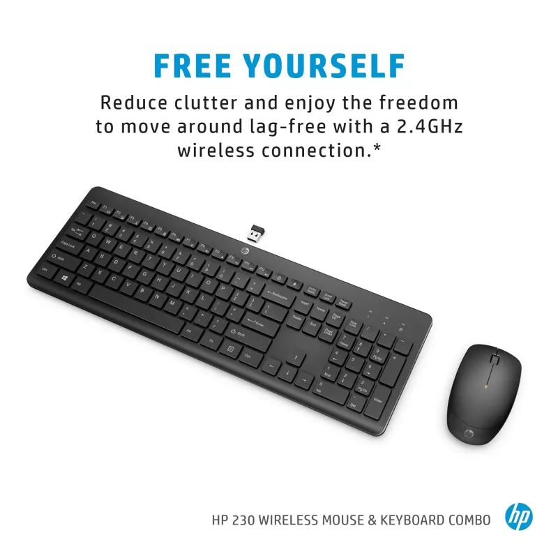 Conjunto inalámbrico de ratón y teclado HP 230 Full-Size negro