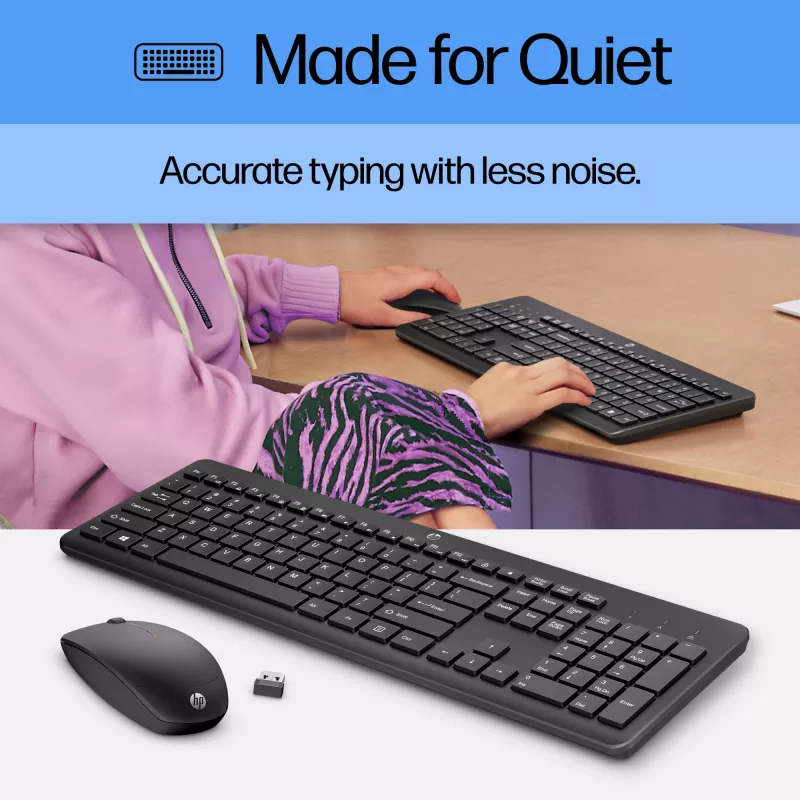 Conjunto inalámbrico de ratón y teclado HP 230 Full-Size negro