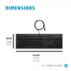 Teclado HP 125 USB WD KBD Bulk 12 Full-size con cable QWERTY