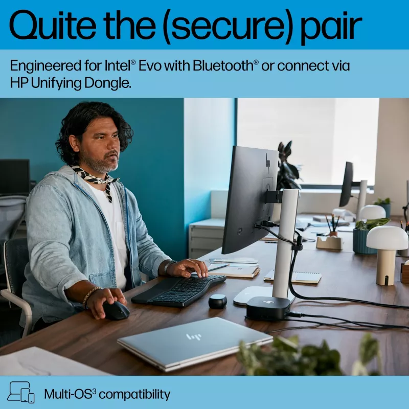 Conjunto de teclado y ratón HP 685 Comfort Dual-Mode Full-Size Wireless Bluetooth