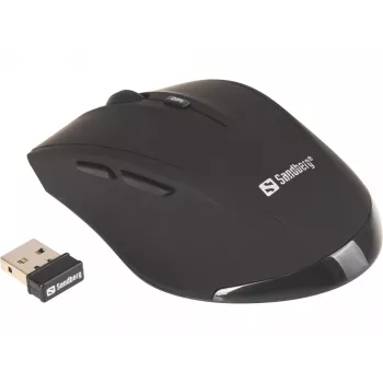 Ratón inalámbrico Sandberg Wireless Mouse Pro, diestro, óptico, RF Wireless, 1600 DPI, negro