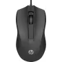 Ratón HP con cable 100, ambidiestro, óptico, USB Type-A, 1600 DPI, negro