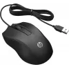Ratón HP con cable 100, ambidiestro, óptico, USB Type-A, 1600 DPI, negro