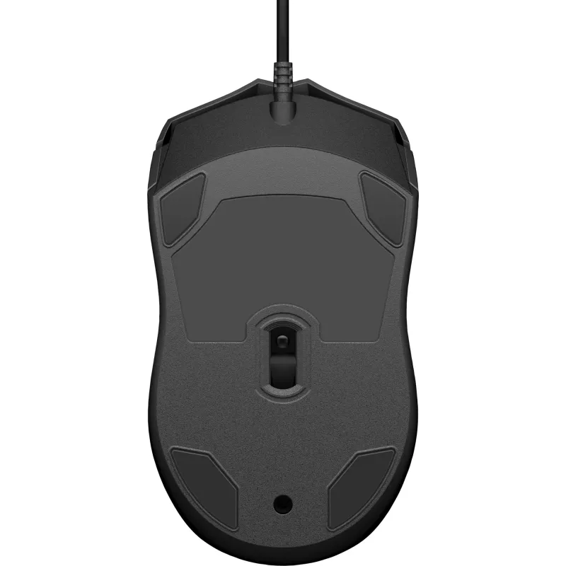 Ratón HP con cable 100, ambidiestro, óptico, USB Type-A, 1600 DPI, negro