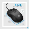 Ratón HP con cable 100, ambidiestro, óptico, USB Type-A, 1600 DPI, negro