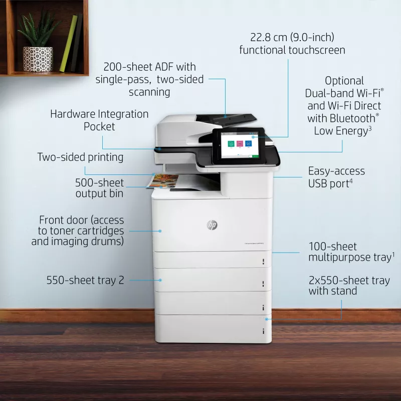 HP Color LaserJet Enterprise MFP M776dn, láser, impresión en color, 1200 x 1200 DPI, A3, impresión directa, negro, blanco