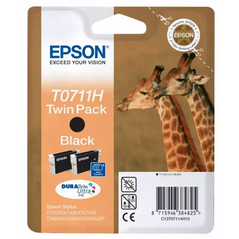 Epson Giraffe twin pack negro T0711H tinta DURABrite Ultra
