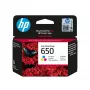 HP 650 tricolor cartucho original Ink Advantage, cian, magenta, amarillo, 1 ud., 200 páginas