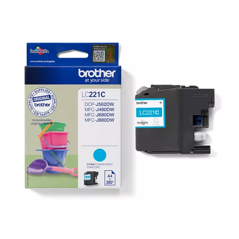 Cartucho Brother LC-221C tinta azul 260 páginas DCPJ562DW MFCJ480DW